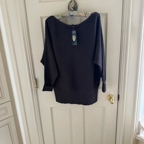 RALPH LAUREN 6 GOLD BUTTON BROWN SWEATER-NWT/L - Picture 4 of 8